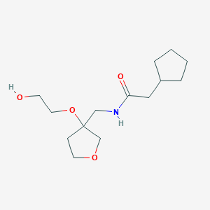 2-cyclopentyl-N-((3-(2-hydroxyethoxy)tetrahydrofuran-3-yl)methyl)acetamide
