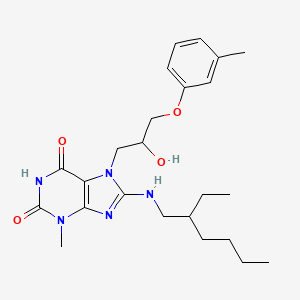 8-((2-ethylhexyl)amino)-7-(2-hydroxy-3-(m-tolyloxy)propyl)-3-methyl-1H-purine-2,6(3H,7H)-dione