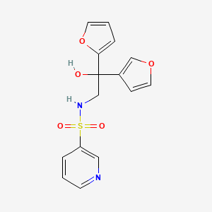 molecular formula C15H14N2O5S B2942546 2-(furan-2-yl)-2-(furan-3-yl)-2-hydroxy-S-(pyridin-3-yl)ethane-1-sulfonamido CAS No. 2097882-92-1
