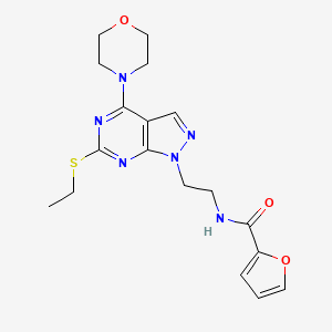 molecular formula C18H22N6O3S B2942551 N-(2-(6-(ethylthio)-4-morpholino-1H-pyrazolo[3,4-d]pyrimidin-1-yl)ethyl)furan-2-carboxamide CAS No. 941942-36-5