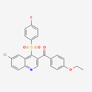 (6-Chloro-4-((4-fluorophenyl)sulfonyl)quinolin-3-yl)(4-ethoxyphenyl)methanone