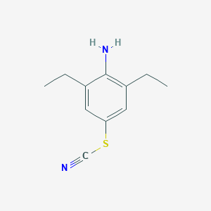 [(4-Amino-3,5-diethylphenyl)sulfanyl]formonitrile