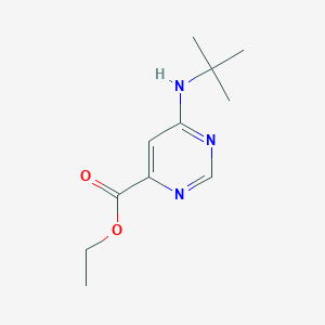 molecular formula C11H17N3O2 B2942560 6-(叔丁基氨基)嘧啶-4-羧酸乙酯 CAS No. 2153472-95-6