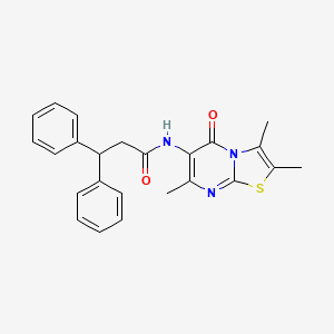 3,3-diphenyl-N-(2,3,7-trimethyl-5-oxo-5H-thiazolo[3,2-a]pyrimidin-6-yl)propanamide
