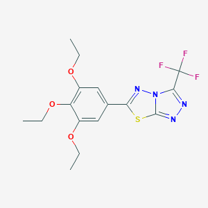 molecular formula C16H17F3N4O3S B294257 6-(3,4,5-Triethoxyphenyl)-3-(trifluoromethyl)[1,2,4]triazolo[3,4-b][1,3,4]thiadiazole 