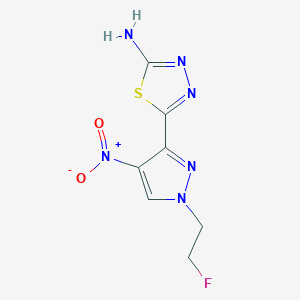 5-[1-(2-Fluoroethyl)-4-nitropyrazol-3-yl]-1,3,4-thiadiazol-2-amine