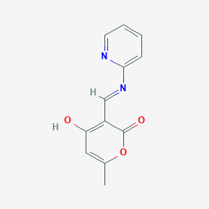 molecular formula C12H10N2O3 B2942572 6-Methyl-3-[(2-pyridylamino)methylene]pyran-2,4-dione CAS No. 461673-16-5