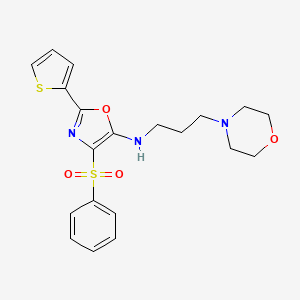 4-(benzenesulfonyl)-N-(3-morpholin-4-ylpropyl)-2-thiophen-2-yl-1,3-oxazol-5-amine