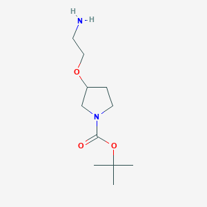 molecular formula C11H22N2O3 B2942576 3-(2-氨基乙氧基)-吡咯烷-1-甲酸叔丁酯 CAS No. 1353966-09-2
