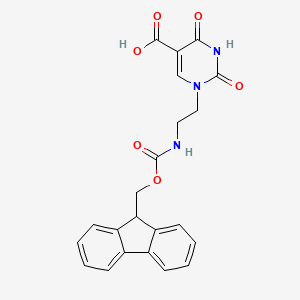 molecular formula C22H19N3O6 B2942579 1-[2-(9H-Fluoren-9-ylmethoxycarbonylamino)ethyl]-2,4-dioxopyrimidine-5-carboxylic acid CAS No. 2137645-96-4