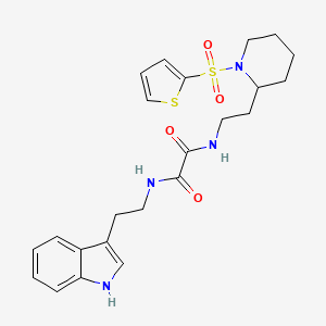 N1-(2-(1H-indol-3-yl)ethyl)-N2-(2-(1-(thiophen-2-ylsulfonyl)piperidin-2-yl)ethyl)oxalamide