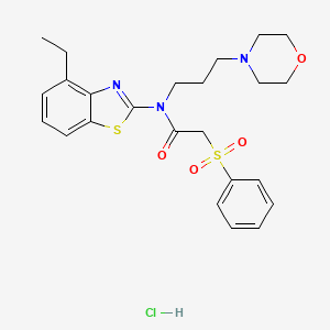 N-(4-ethylbenzo[d]thiazol-2-yl)-N-(3-morpholinopropyl)-2-(phenylsulfonyl)acetamide hydrochloride