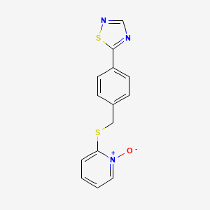 molecular formula C14H11N3OS2 B2942583 2-{[4-(1,2,4-Thiadiazol-5-yl)benzyl]thio}pyridinium-1-olate CAS No. 255395-82-5