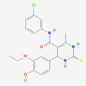 N-(3-chlorophenyl)-4-(3-ethoxy-4-hydroxyphenyl)-6-methyl-2-thioxo-1,2,3,4-tetrahydropyrimidine-5-carboxamide