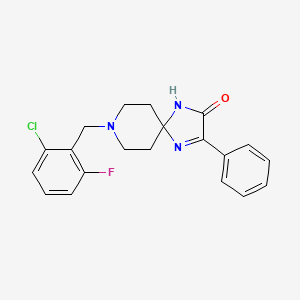 molecular formula C20H19ClFN3O B2942588 8-(2-Chloro-6-fluorobenzyl)-3-phenyl-1,4,8-triazaspiro[4.5]dec-3-en-2-one CAS No. 1190009-23-4