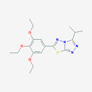 molecular formula C18H24N4O3S B294259 3-Isopropyl-6-(3,4,5-triethoxyphenyl)[1,2,4]triazolo[3,4-b][1,3,4]thiadiazole 