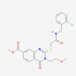 Methyl 2-[2-[(2-chlorophenyl)methylamino]-2-oxoethyl]sulfanyl-3-(2-methoxyethyl)-4-oxoquinazoline-7-carboxylate