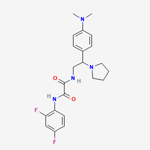 molecular formula C22H26F2N4O2 B2942603 N1-(2,4-difluorophenyl)-N2-(2-(4-(dimethylamino)phenyl)-2-(pyrrolidin-1-yl)ethyl)oxalamide CAS No. 922981-85-9