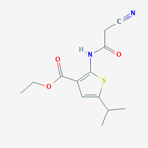 molecular formula C13H16N2O3S B2942607 2-[(氰基乙酰基)氨基]-5-异丙基噻吩-3-羧酸乙酯 CAS No. 515861-07-1