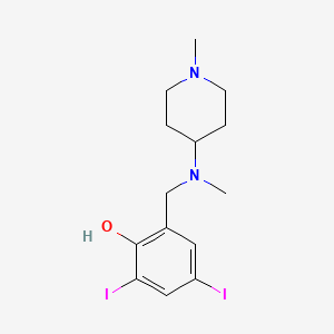 2,4-Bis(iodanyl)-6-[[methyl-(1-methylpiperidin-4-YL)amino]methyl]phenol