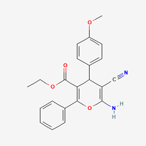 ethyl 6-amino-5-cyano-4-(4-methoxyphenyl)-2-phenyl-4H-pyran-3-carboxylate