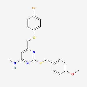 6-{[(4-bromophenyl)sulfanyl]methyl}-2-[(4-methoxybenzyl)sulfanyl]-N-methyl-4-pyrimidinamine