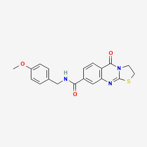 molecular formula C19H17N3O3S B2942613 N-(4-methoxybenzyl)-5-oxo-3,5-dihydro-2H-thiazolo[2,3-b]quinazoline-8-carboxamide CAS No. 1251625-75-8