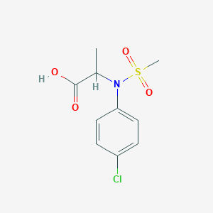 molecular formula C10H12ClNO4S B2942614 N-(4-Chlorophenyl)-N-(methylsulfonyl)alanine CAS No. 1008074-24-5
