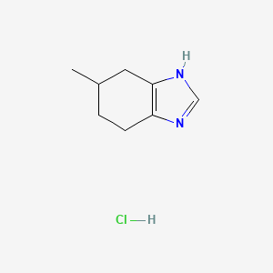 molecular formula C8H13ClN2 B2942620 6-Methyl-4,5,6,7-tetrahydro-1H-benzimidazole;hydrochloride CAS No. 2320225-66-7