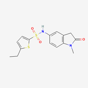 molecular formula C15H16N2O3S2 B2942627 5-ethyl-N-(1-methyl-2-oxoindolin-5-yl)thiophene-2-sulfonamide CAS No. 921862-03-5