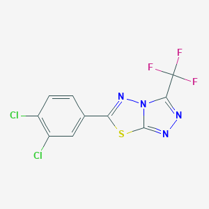 molecular formula C10H3Cl2F3N4S B294263 6-(3,4-Dichlorophenyl)-3-(trifluoromethyl)[1,2,4]triazolo[3,4-b][1,3,4]thiadiazole 