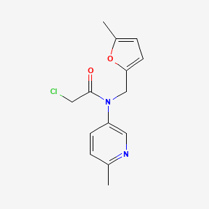 molecular formula C14H15ClN2O2 B2942637 2-Chloro-N-[(5-methylfuran-2-yl)methyl]-N-(6-methylpyridin-3-yl)acetamide CAS No. 2411272-19-8