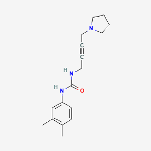molecular formula C17H23N3O B2942639 1-(3,4-Dimethylphenyl)-3-(4-(pyrrolidin-1-yl)but-2-yn-1-yl)urea CAS No. 1396866-46-8