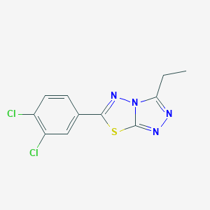 molecular formula C11H8Cl2N4S B294265 6-(3,4-Dichlorophenyl)-3-ethyl[1,2,4]triazolo[3,4-b][1,3,4]thiadiazole 