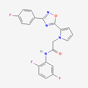 molecular formula C20H13F3N4O2 B2942654 N-(2,5-二氟苯基)-2-{2-[3-(4-氟苯基)-1,2,4-恶二唑-5-基]-1H-吡咯-1-基}乙酰胺 CAS No. 1260909-43-0