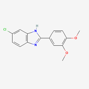 molecular formula C15H13ClN2O2 B2942655 5-chloro-2-(3,4-dimethoxyphenyl)-1H-benzimidazole CAS No. 665023-60-9