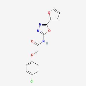 molecular formula C14H10ClN3O4 B2942658 2-(4-chlorophenoxy)-N-(5-(furan-2-yl)-1,3,4-oxadiazol-2-yl)acetamide CAS No. 862809-14-1