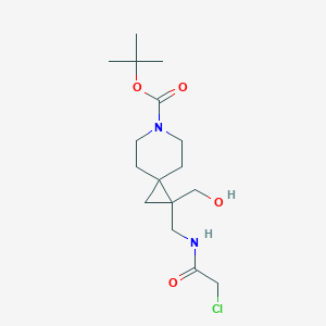 molecular formula C16H27ClN2O4 B2942660 Tert-butyl 2-[[(2-chloroacetyl)amino]methyl]-2-(hydroxymethyl)-6-azaspiro[2.5]octane-6-carboxylate CAS No. 2411254-16-3