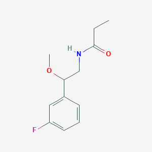 molecular formula C12H16FNO2 B2942670 N-(2-(3-fluorophenyl)-2-methoxyethyl)propionamide CAS No. 1797023-90-5