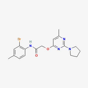 molecular formula C18H21BrN4O2 B2942674 N-(2-bromo-4-methylphenyl)-2-((6-methyl-2-(pyrrolidin-1-yl)pyrimidin-4-yl)oxy)acetamide CAS No. 1226456-74-1
