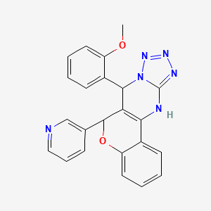 molecular formula C23H18N6O2 B2942679 7-(2-甲氧苯基)-6-(吡啶-3-基)-7,12-二氢-6H-色烯[4,3-d]四唑并[1,5-a]嘧啶 CAS No. 923147-33-5