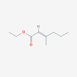 molecular formula C9H16O2 B2942689 (E)-3-Methyl-2-hexenoic acid ethyl ester CAS No. 15677-00-6; 22210-21-5