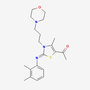 molecular formula C21H29N3O2S B2942699 1-[2-(2,3-Dimethylphenyl)imino-4-methyl-3-(3-morpholin-4-ylpropyl)-1,3-thiazol-5-yl]ethanone CAS No. 898622-87-2