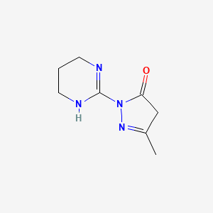 molecular formula C8H12N4O B2942700 5-methyl-2-(1,4,5,6-tetrahydro-2-pyrimidinyl)-2,4-dihydro-3H-pyrazol-3-one CAS No. 338402-58-7
