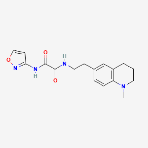 molecular formula C17H20N4O3 B2942712 N1-(isoxazol-3-yl)-N2-(2-(1-methyl-1,2,3,4-tetrahydroquinolin-6-yl)ethyl)oxalamide CAS No. 946362-91-0