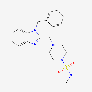 molecular formula C21H27N5O2S B2942715 4-((1-苄基-1H-苯并[d]咪唑-2-基)甲基)-N,N-二甲基哌嗪-1-磺酰胺 CAS No. 1172295-33-8
