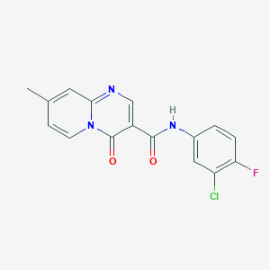 molecular formula C16H11ClFN3O2 B2942726 N-(3-chloro-4-fluorophenyl)-8-methyl-4-oxo-4H-pyrido[1,2-a]pyrimidine-3-carboxamide CAS No. 847411-71-6