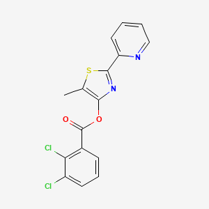 molecular formula C16H10Cl2N2O2S B2942727 5-Methyl-2-(2-pyridinyl)-1,3-thiazol-4-yl 2,3-dichlorobenzenecarboxylate CAS No. 338399-14-7