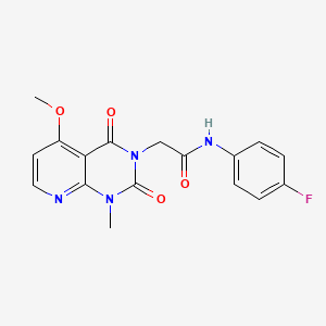 molecular formula C17H15FN4O4 B2942736 N-(4-氟苯基)-2-(5-甲氧基-1-甲基-2,4-二氧代-1,2-二氢吡啶并[2,3-d]嘧啶-3(4H)-基)乙酰胺 CAS No. 941942-39-8