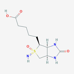 molecular formula C10H17N3O4S B2942739 5-[(3As,4S,6aR)-5-亚氨基-2,5-二氧代-1,3,3a,4,6,6a-六氢噻吩并[3,4-d]咪唑-4-基]戊酸 CAS No. 2470384-86-0